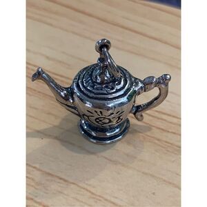 .925 Vintage Coffee Tea Pot Sterling Silver Jewelry Charm